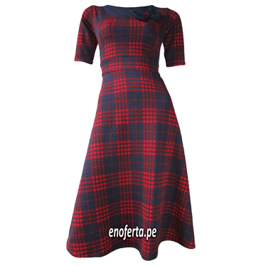 vestidos diseño a cuadros para cristianas